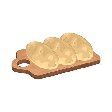 Bread on a chopping board Stock Illustration