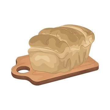 Bread on a chopping board Stock Illustration