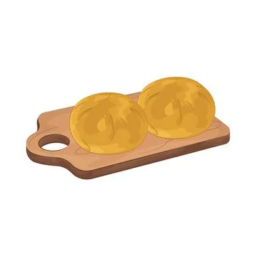 Bread on a chopping board Stock Illustration