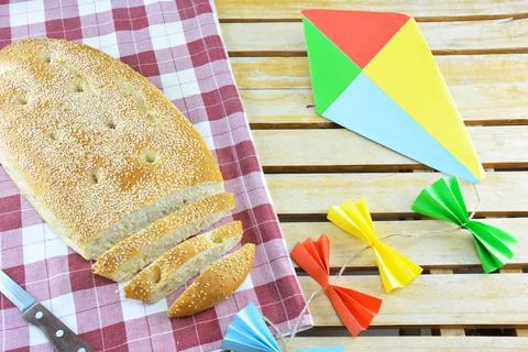 Bread of Clean Monday Stock Photos