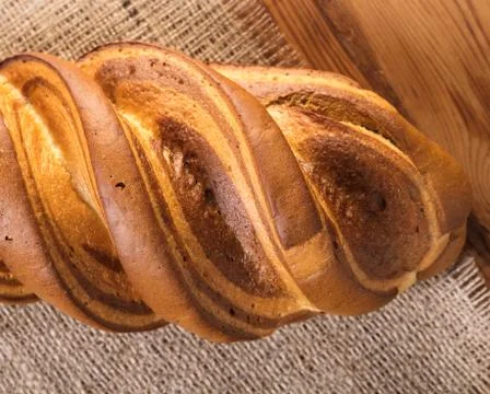 Bread close-up in rustic style Foto stock