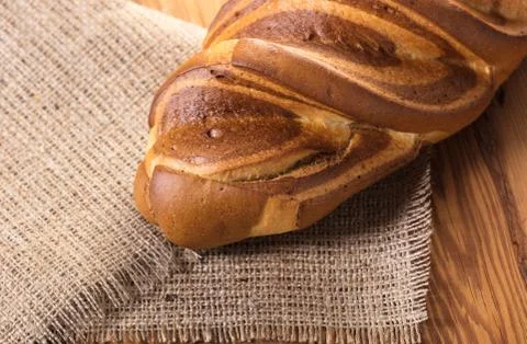 Bread close-up in rustic style Stock Photos