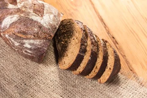 Bread close-up in rustic style Stock Photos