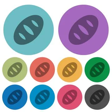 Bread color darker flat icons Stock Illustration