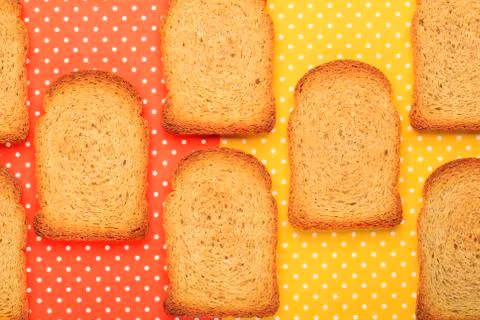 Bread  with colorful topped background Stock Photos