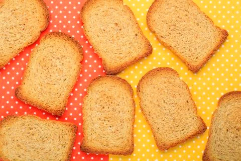Bread  with colorful topped background Stock Photos