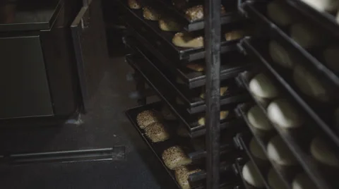 Bread comes out of the oven Stock Footage 66441492
