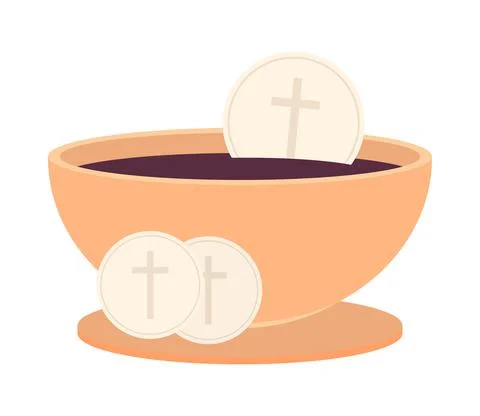 Bread communion and wine Stock Illustration