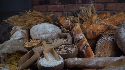 Bread concept. Baking and home bread making concept. Soft toning Video stock 94661975