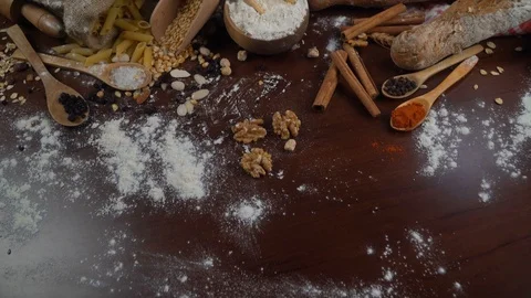 Bread concept. Baking and home bread making concept. Soft toning Video stock 94662009