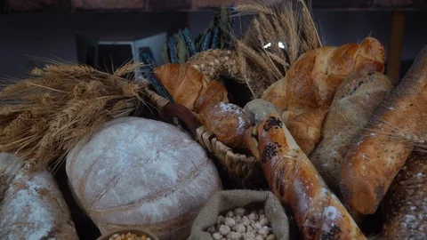 Bread concept. Baking and home bread making concept. Soft toning Video stock 94662045