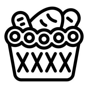 Bread container icon outline vector. Food table vessel Stock Illustration