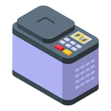 Bread control icon isometric vector. Oven machine Stock Illustration
