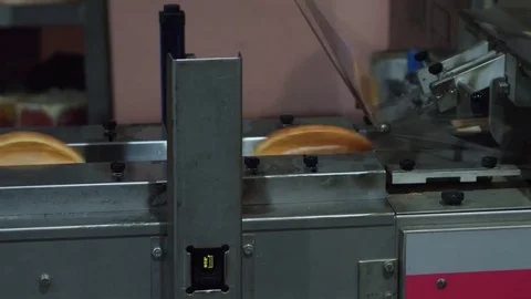 Bread On The Conveyor Stock Footage 70749643