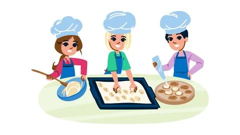 Bread cooking baking hobby kid vector Stock Illustration