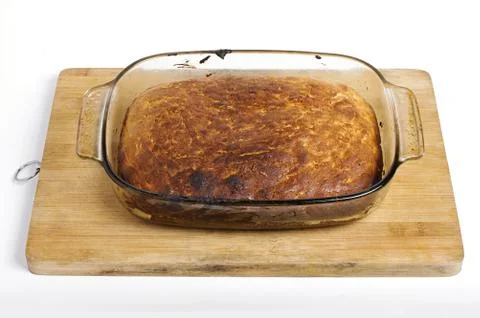 Bread in a cooking pan close up Stock Photos