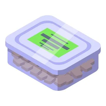 Bread crouton box icon isometric vector. Cube nutrition snack Illustrazione stock