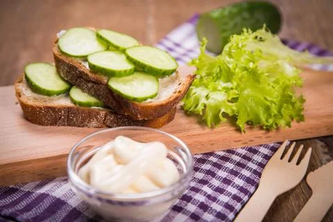 Bread with cucumber Foto stock