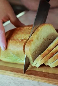 Bread cut Stock Photos