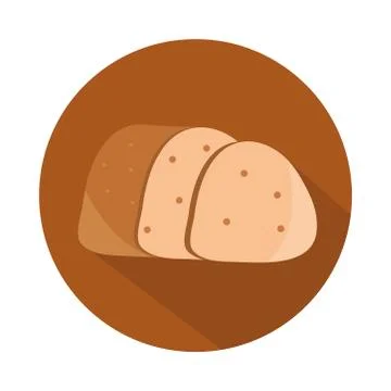 Bread cut slices menu bakery food product block and flat icon 스톡 일러스트