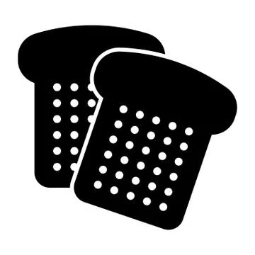 Bread cut solid icon. Sliced bread vector illustration isolated on white. Bake Illustrazione stock