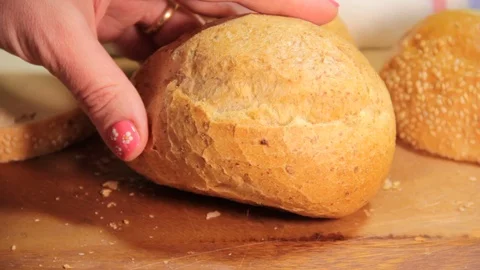 Bread cut white Stock Footage 76927009
