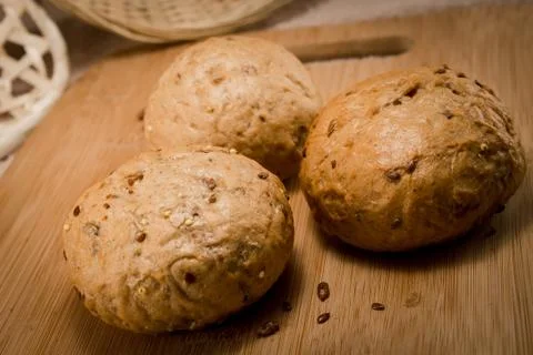 Bread on a cutting board Stock Photos