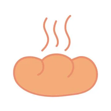 Bread delicious hand draw style icon Illustrazione stock