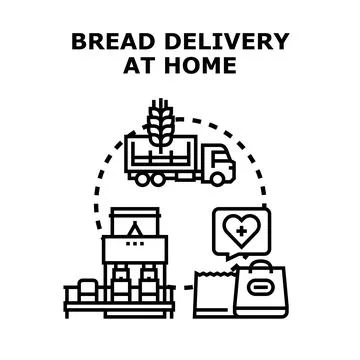 Bread delivery at home concept vector illustration 스톡 일러스트