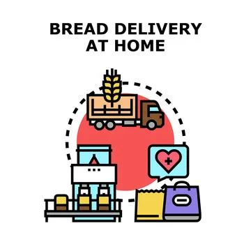 Bread delivery at home concept vector illustration 스톡 일러스트