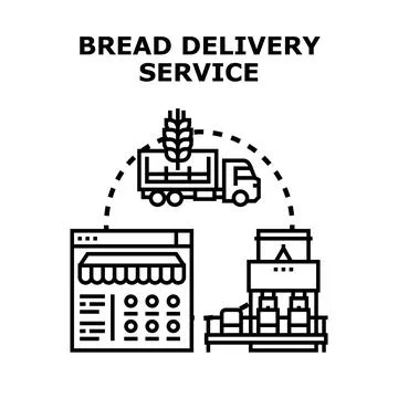 Bread delivery service concept vector illustration 스톡 일러스트