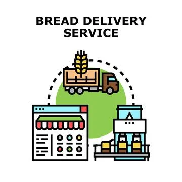 Bread delivery service concept vector illustration 库存插图