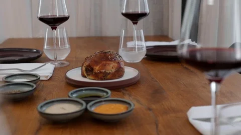 Bread on the dinner table Stock Footage 116033520