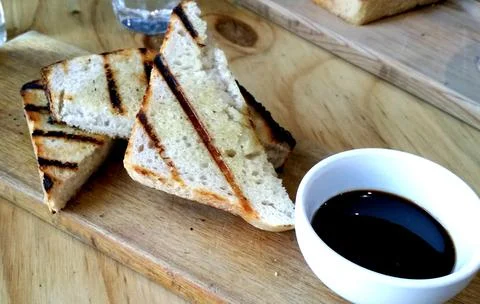 Bread with dipping sauce Stock Photos