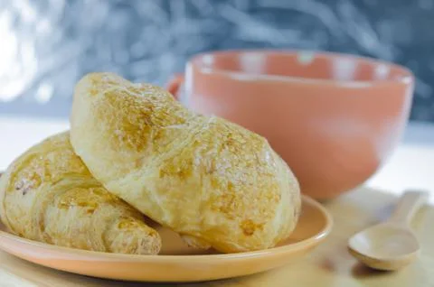 Bread on dish Stock Photos