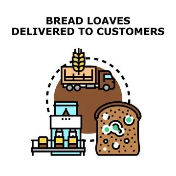 Bread distribution and delivery chain with spoilage issue Illustrazione stock