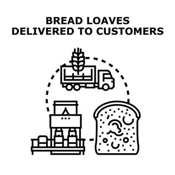 Bread distribution and delivery chain with spoilage issue Stock Illustration