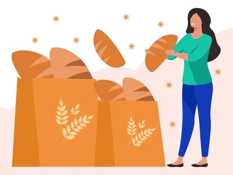 Bread Donation Concept Illustration Illustrazione stock