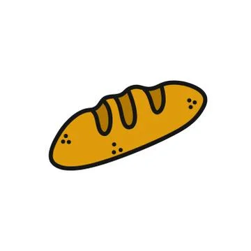 Bread doodle icon, vector color line illustration Stock Illustration