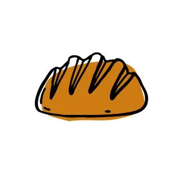 Bread doodle icon, vector illustration Stock Illustration