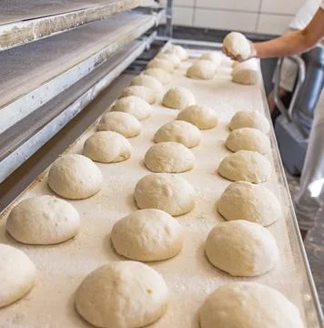 Bread dough in bakery Stock Photos