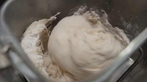 Bread dough ball turning in automatic bread maker machine kitchen appliance 스톡 동영상 259229515