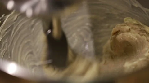 Bread dough kneading automatically using a machine. Stock Footage 68630690