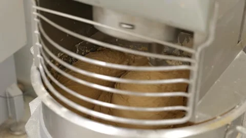 Bread Dough Kneading in Spiral Mixer Stock Footage 340933374