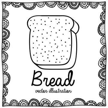 Bread drawing over white background vector illustration 스톡 일러스트