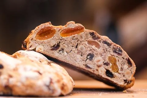 Bread with dried fruit Stock Photos