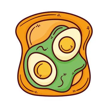 Bread with eggs boiled food Stock-Illustration