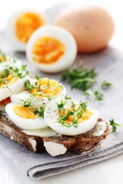 Bread With Eggs Stock Photos
