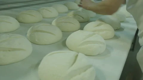 Bread Factory. Bread Preparation. Bakery Bread Factory Stock-Footage 150231612