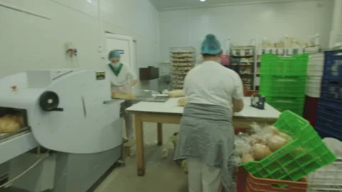Bread Factory. Bread Preparation. Bakery Bread Factory Stock Footage 150231803